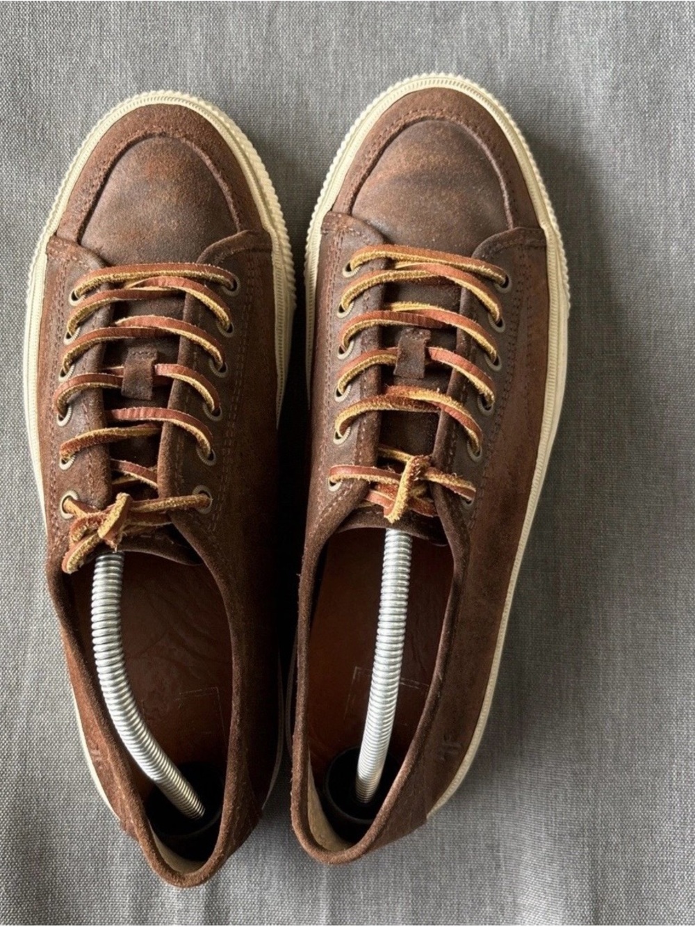 Frye Miller Lowe Lace Men's 10 Brown Leather Suede Casual Sneakers - Picture 4 of 9